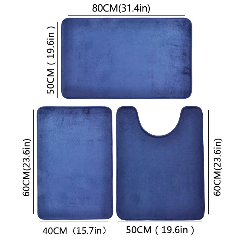 Three Piece Toilet, Bath Floor Mat