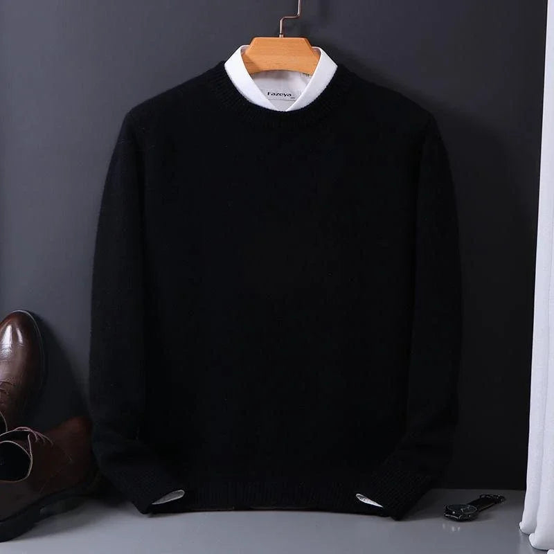 Cashmere Loose  Knitted Bottom Korean Casual Men Top
