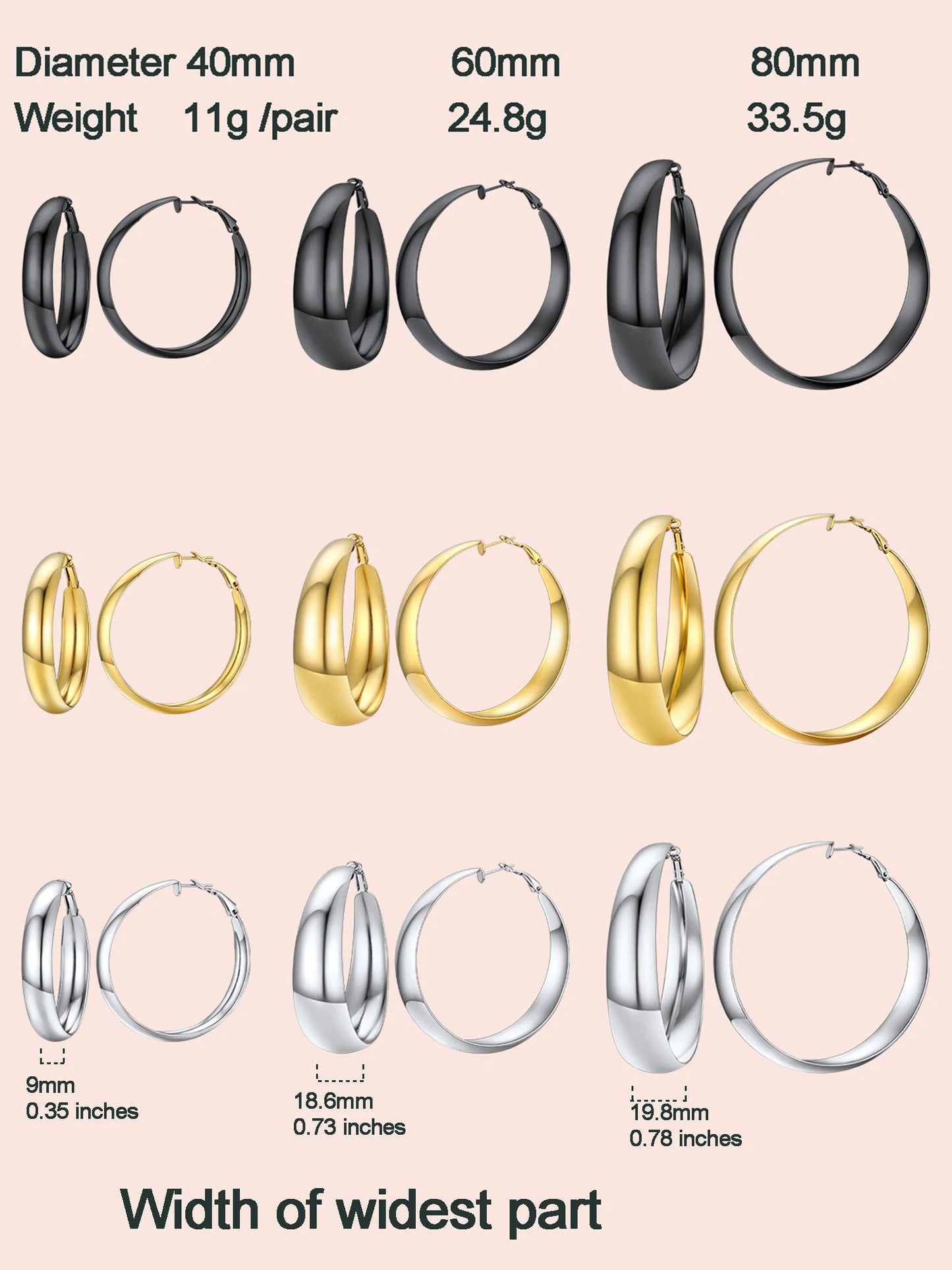 Curve Band Round Hoop Earrings