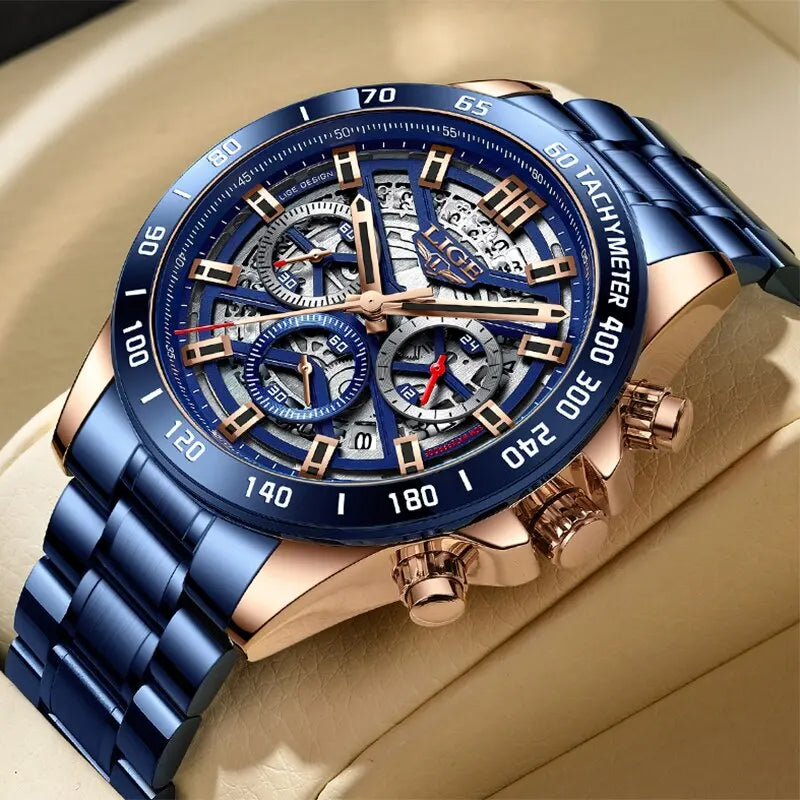 New Men Watch Top Brand Luxury Hollow Watch