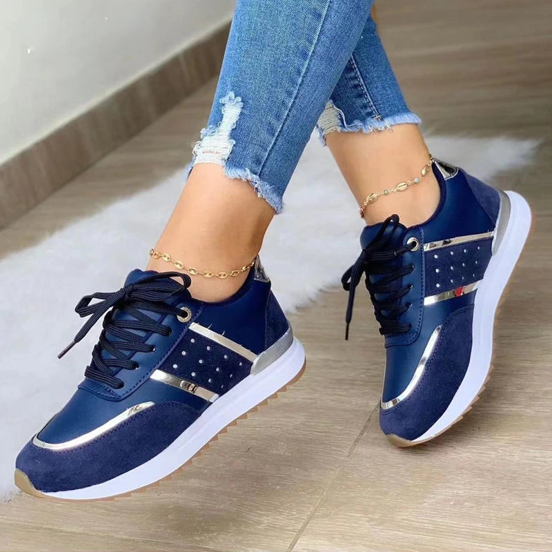 New Platform Leather Patchwork Casual Shoes