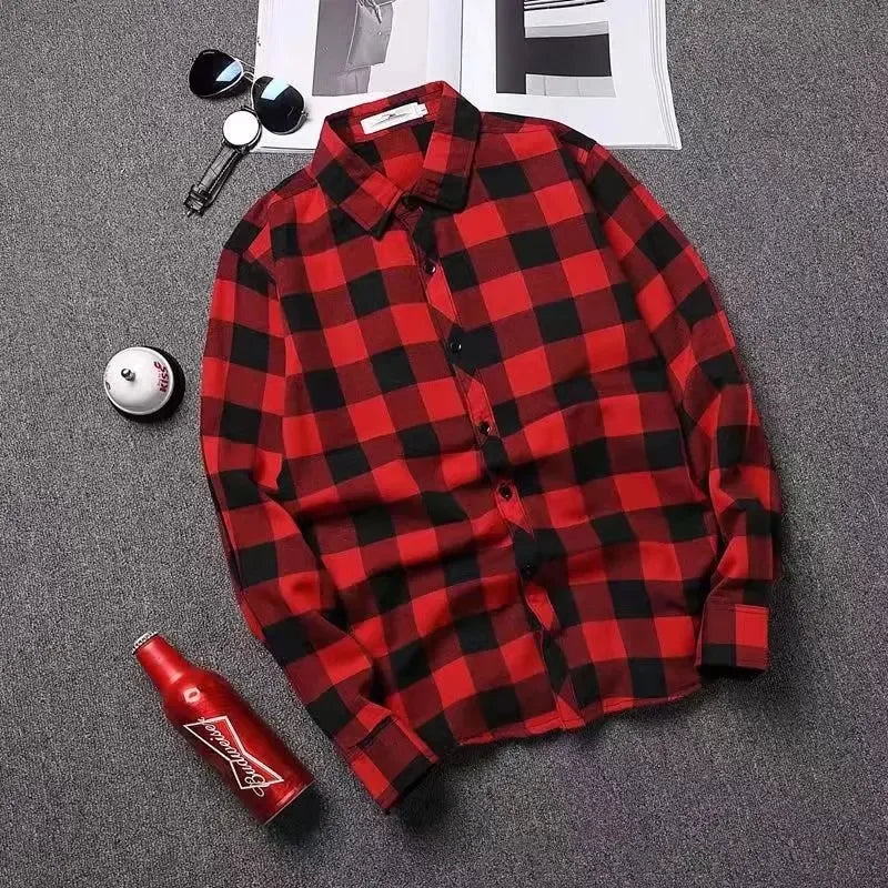 Trendy Plaid Korean Style Top Jacket