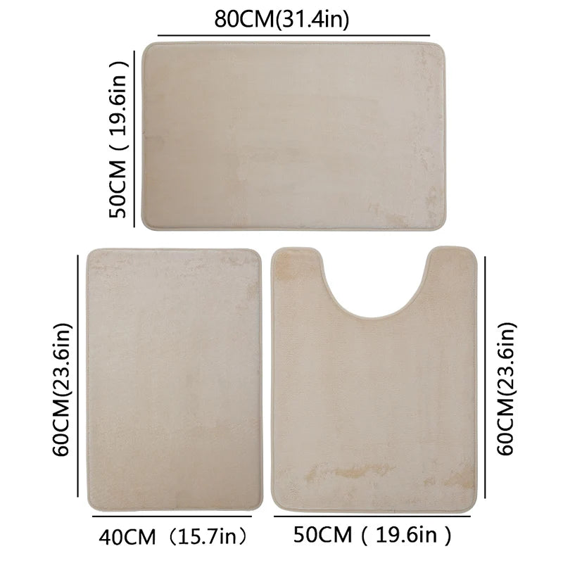 Three Piece Toilet, Bath Floor Mat