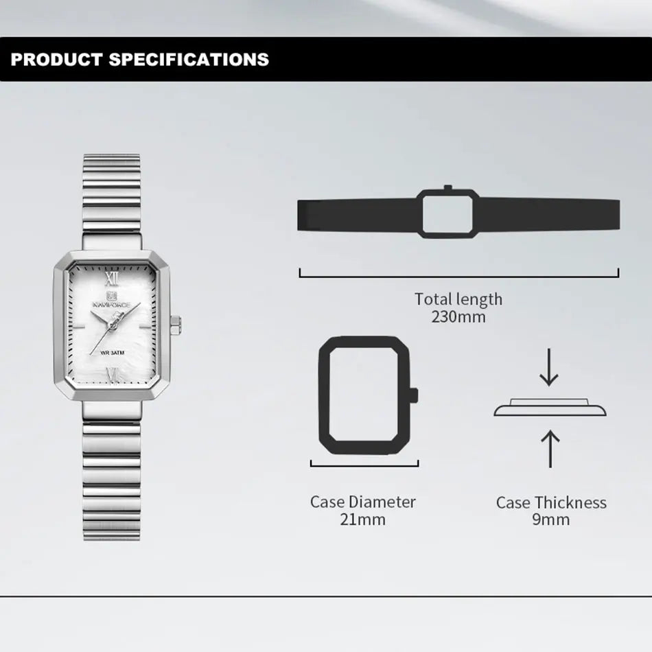 Unisex Square Quartz Watch