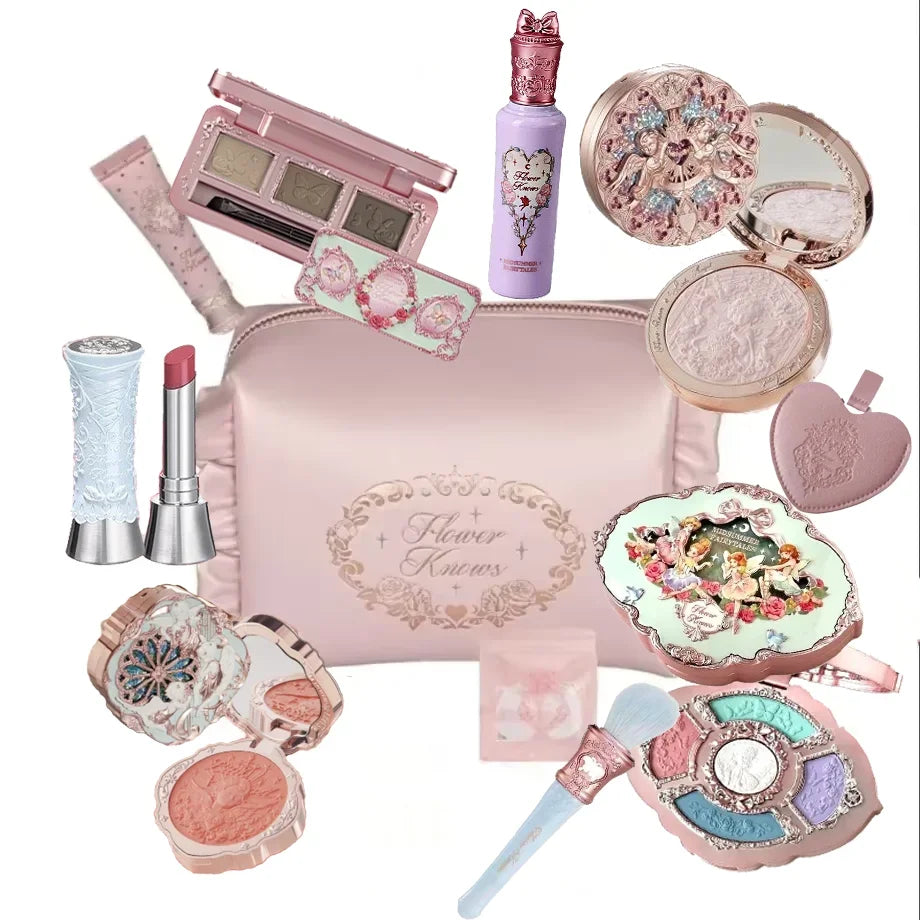 Flower Makeup Eye shadow Highlighter Powder Blush Lip Gloss Kit