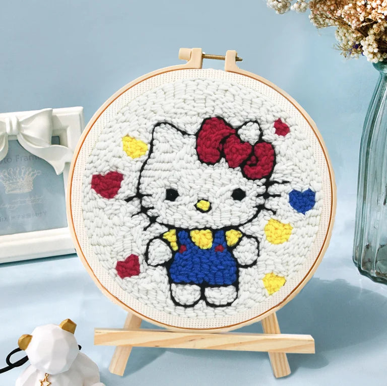 GATYZTORY DIY Animals Embroidery Kit Stitching Punch Needle Craft Pattern Printed Needlework Cross Stitch children Art