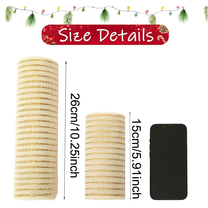 1Roll Christmas Mesh Ribbon DIY Bow