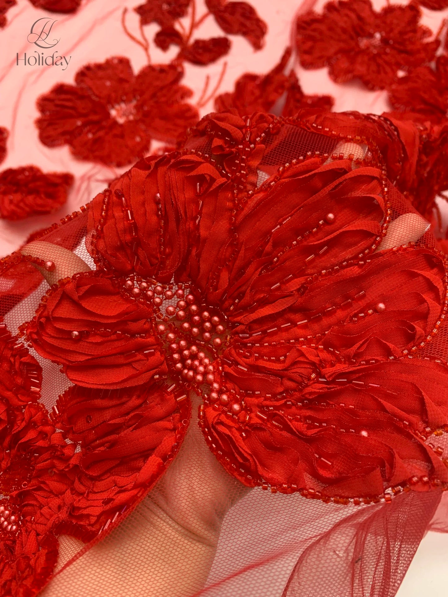 African Chiffon Tulle Lace Fabric French Luxury Sequins Beads Mesh Lace Fabric Nigerian For Woman Evening Clothes Dresses