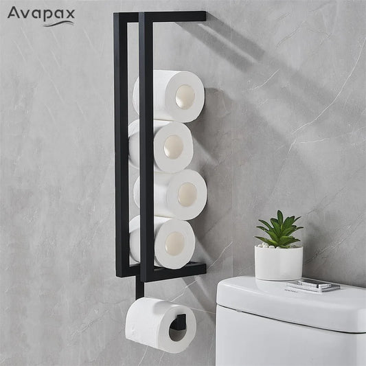 Black Dual Use Stainless Steel Wall-mounted Bathroom Shelf Hotel Bathroom Towel Roll Paper Rack Towel Rack Toilet Paper Holder