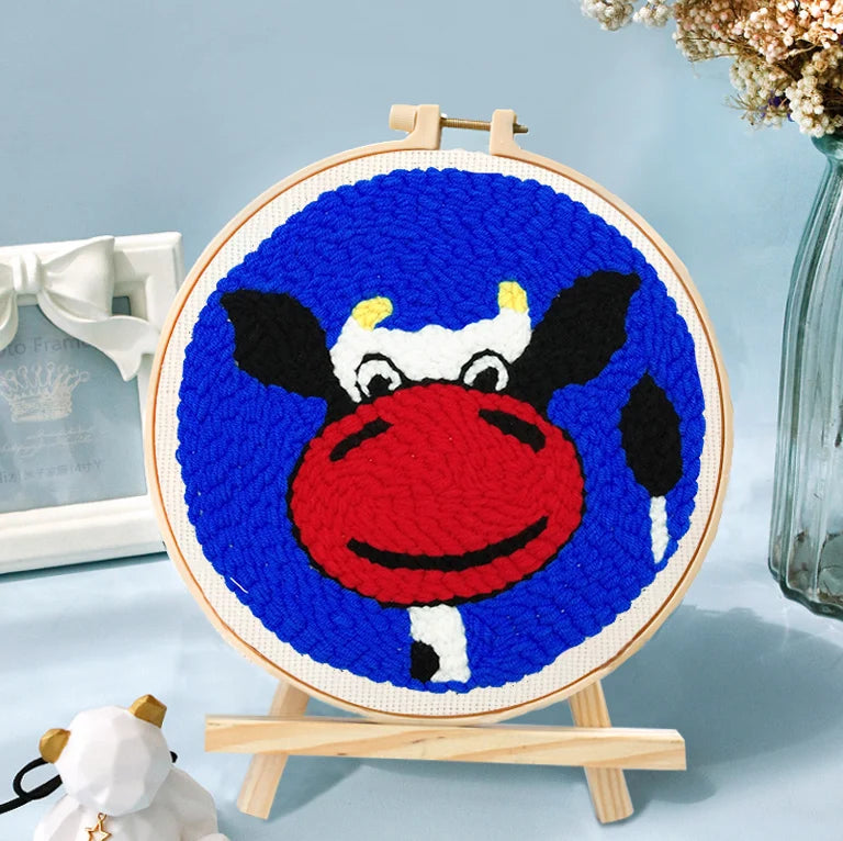GATYZTORY DIY Animals Embroidery Kit Stitching Punch Needle Craft Pattern Printed Needlework Cross Stitch children Art
