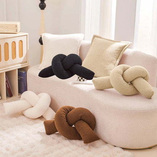 1pc Solid Color Nordic Creative Sofa Cushion Simple，Home Cushion Knotted Cushion Creative Decorations Sofa Cushion