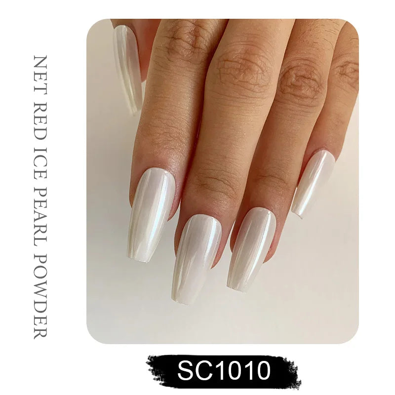 White Pearl Powder Shell Nail Rubbing Dust