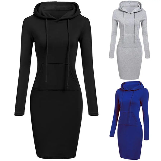 Warm Sweatshirt Long-sleeved  lady Dress