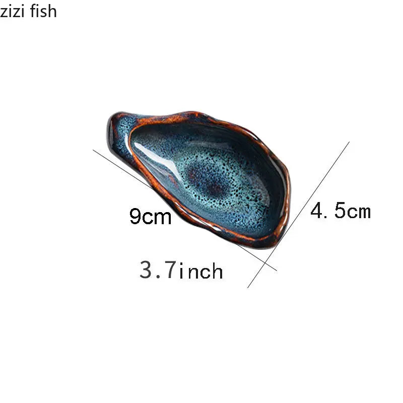 Creative Sashimi Ice Plate Oyster Ceramic Plate Residual Table Decoration Hotel Service Tableware Kitchen Storage Supplies