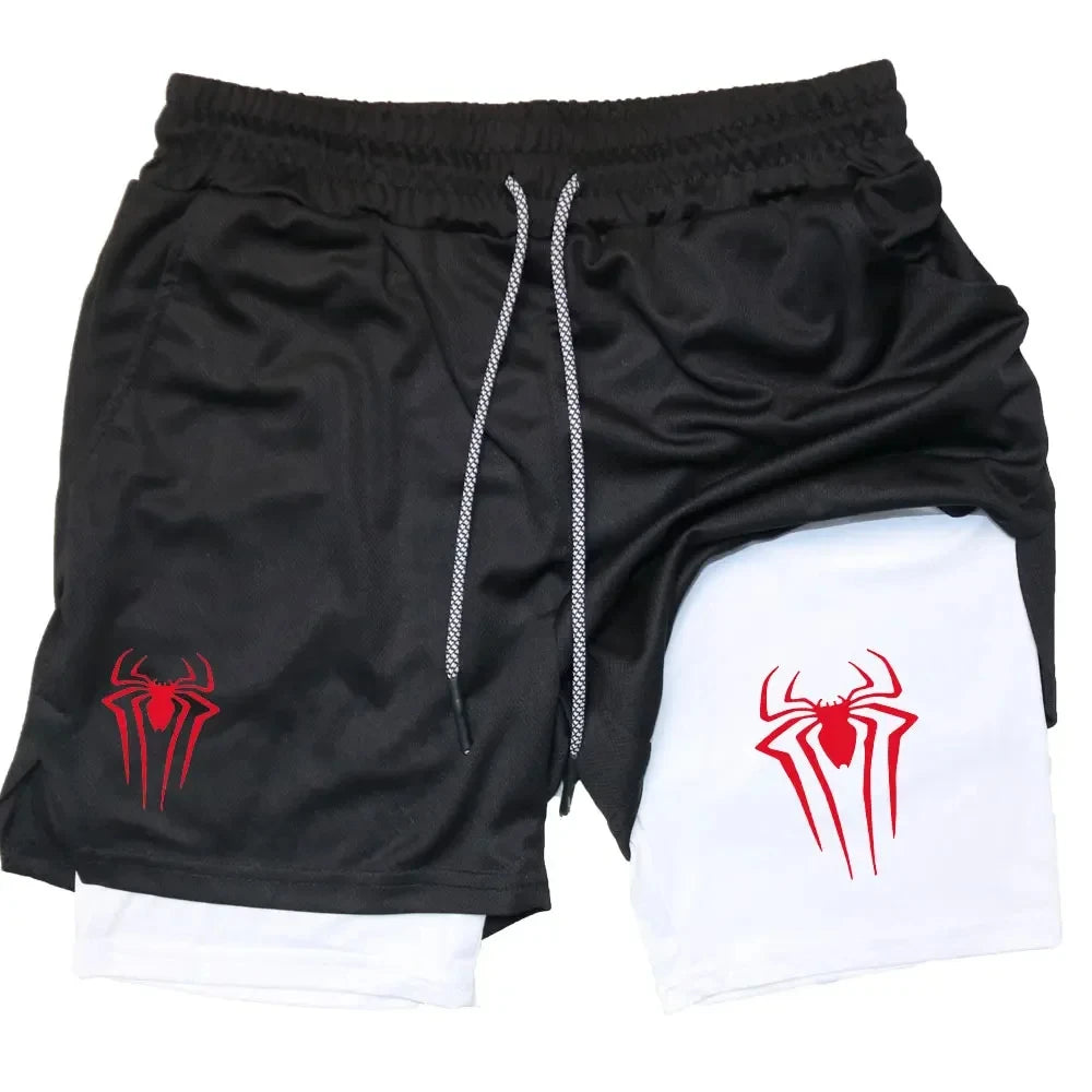 Men Spider Printed GYM Casual Sports Shorts