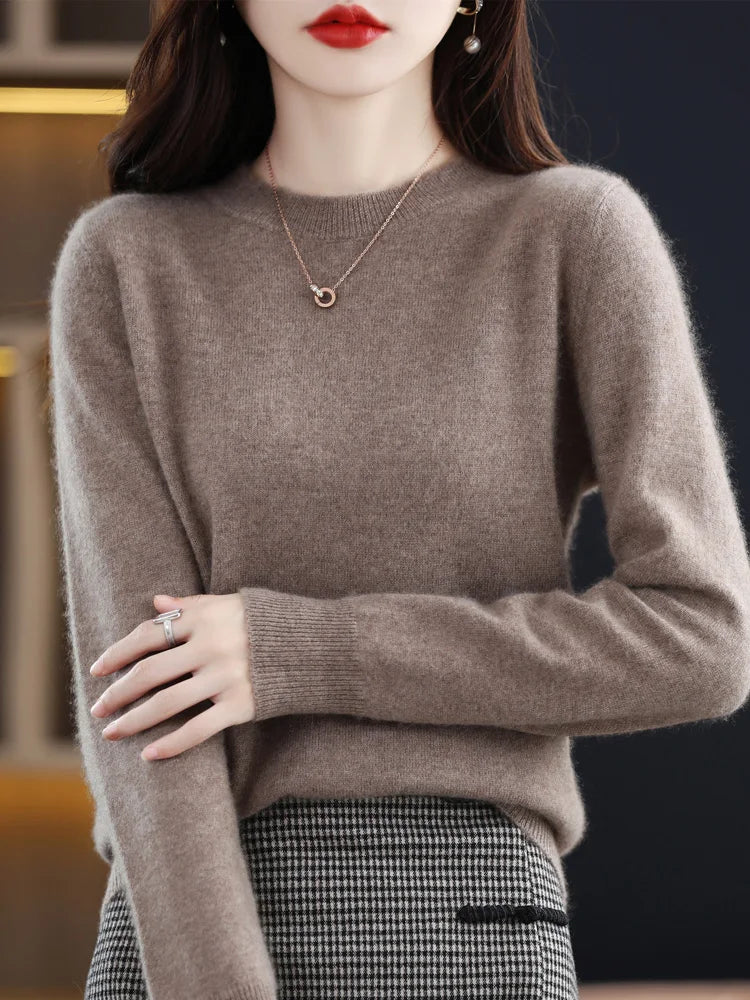 Merino Wool Elegant Cashmere Jumper Tops