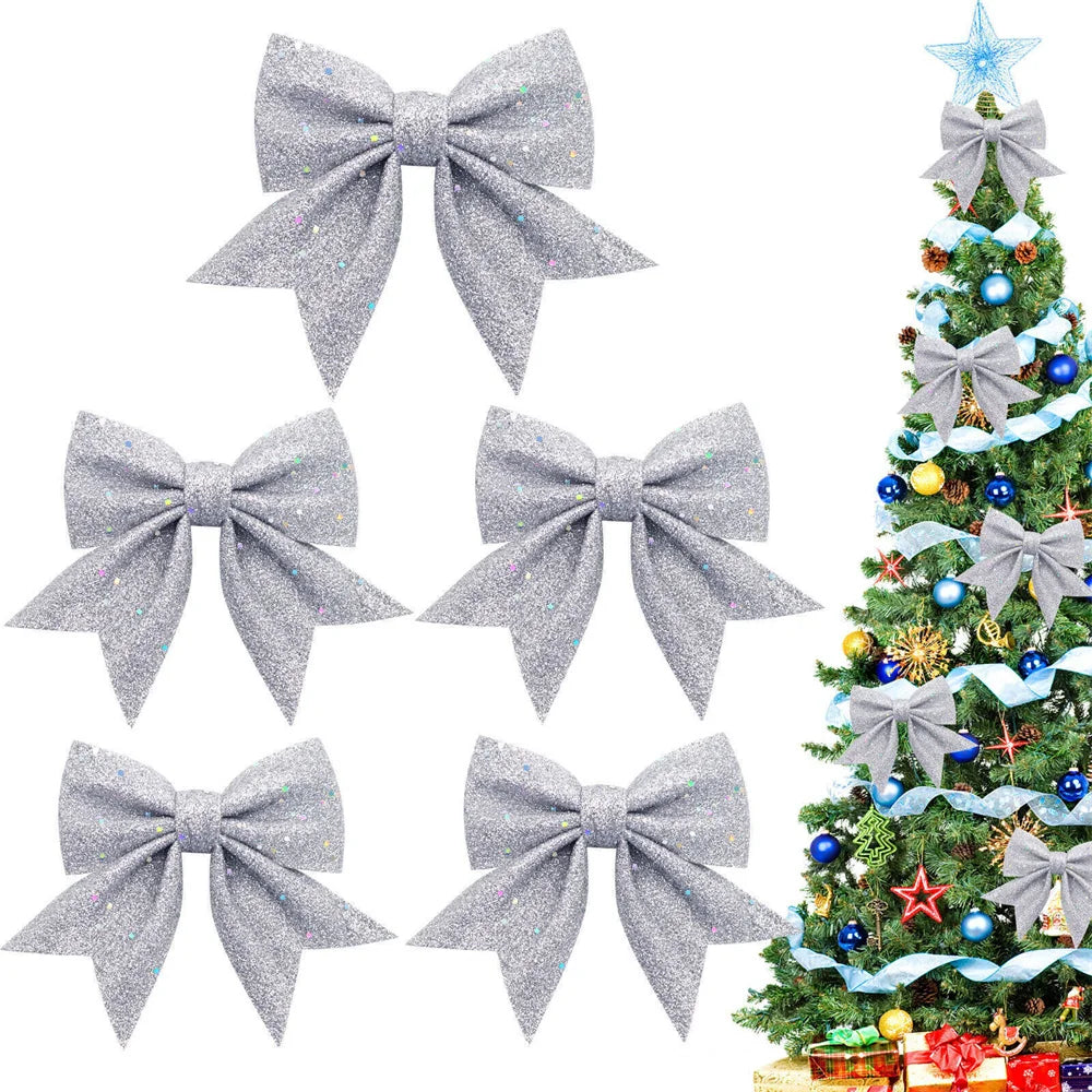 Sparkling Bow Christmas Decorations