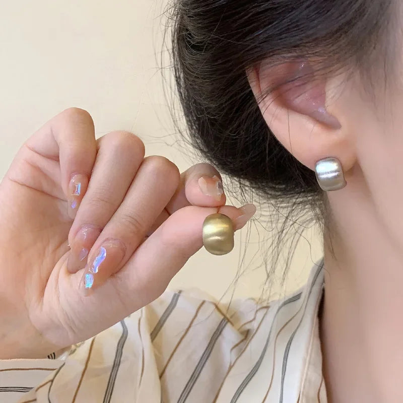 Acrylic Matte Curved Stud Earrings