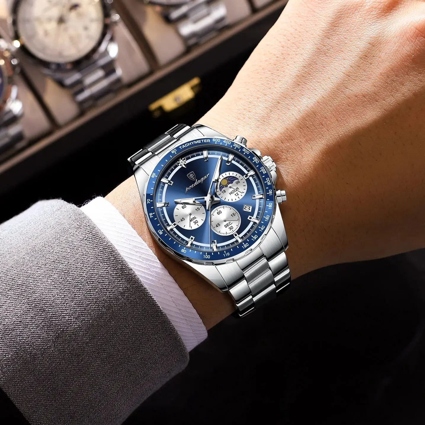 Luxury Waterproof Luminous Date Wristwatch