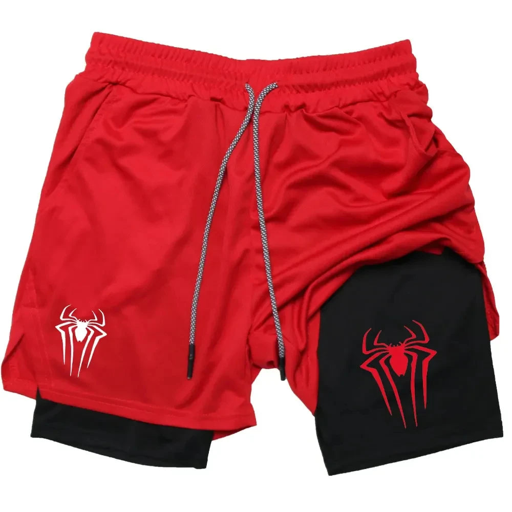 Men Spider Printed GYM Casual Sports Shorts