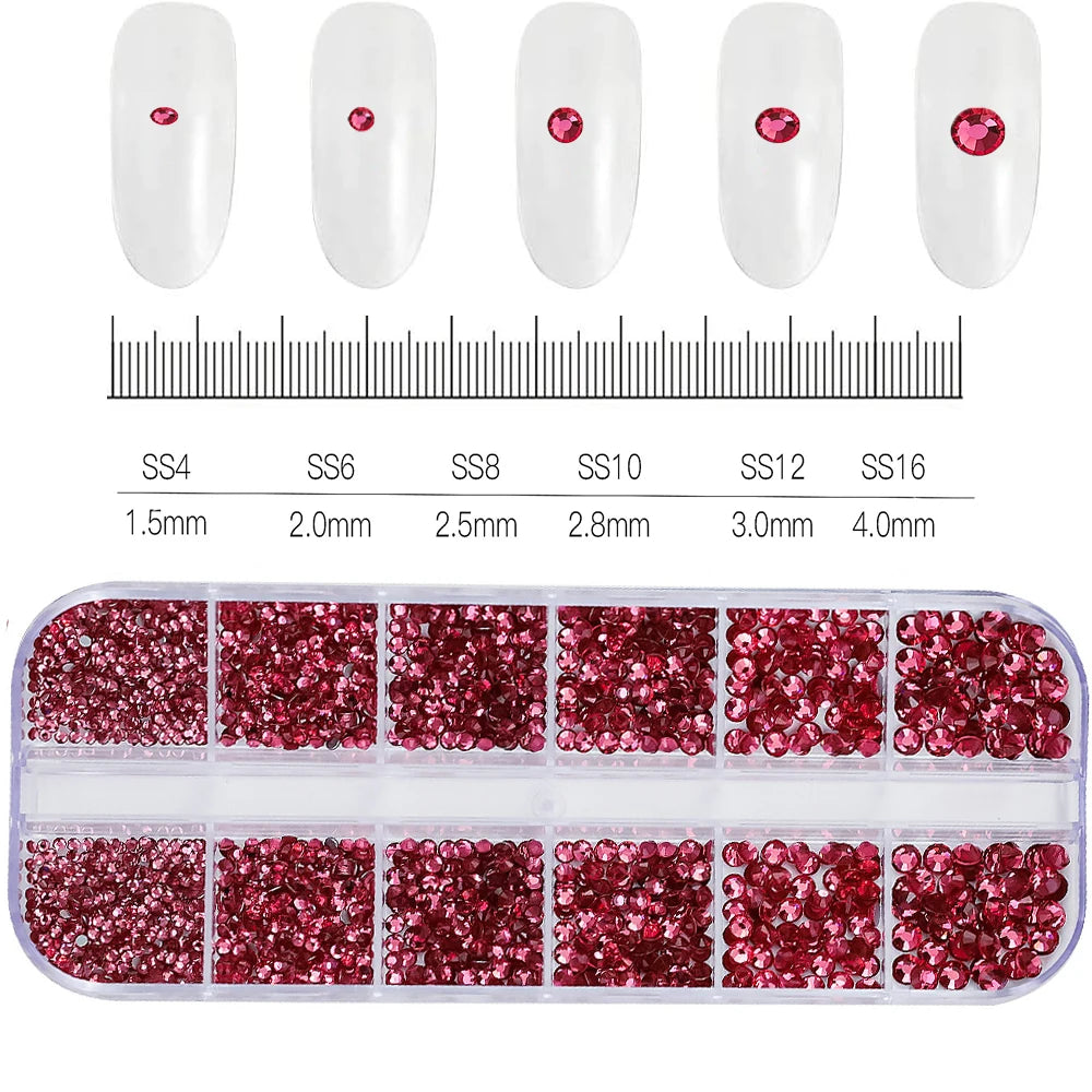 2400pcs+ Shiny Clear Crystal Gems Nail