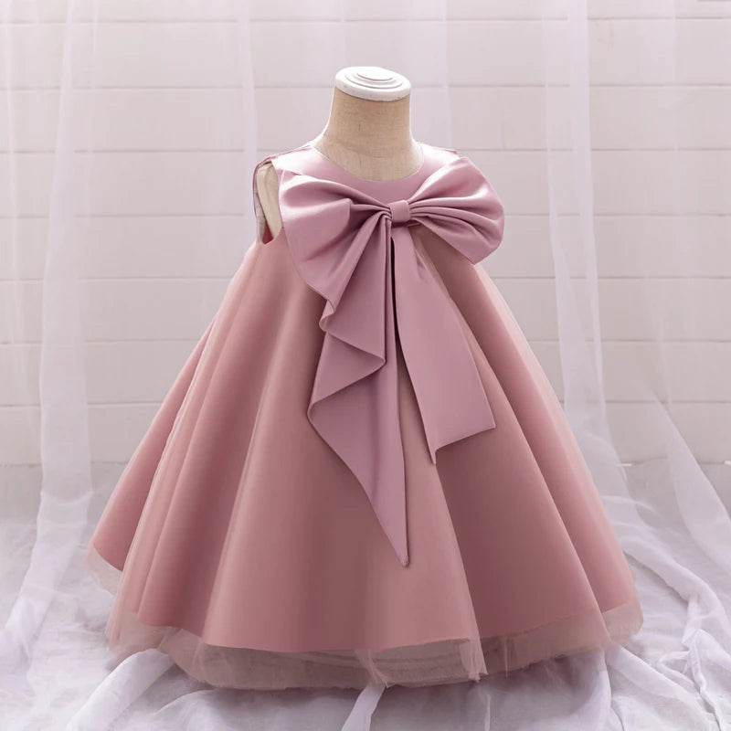 Big Bow Luxury Baptism Ball Gown Princess Dress