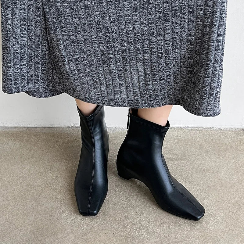 Fashion Microfiber Ankle Boots High Heels