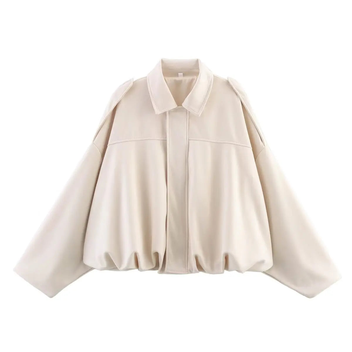 women's suede texture lapel shoulder bomber jacket
