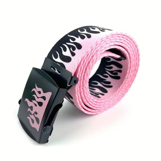 Punk Style Flame Hip-hop Decoration Durable Belt