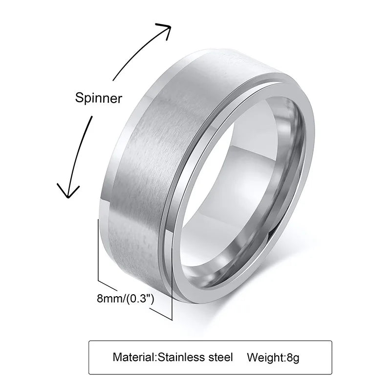 Unisex Personalized Spinner Ring