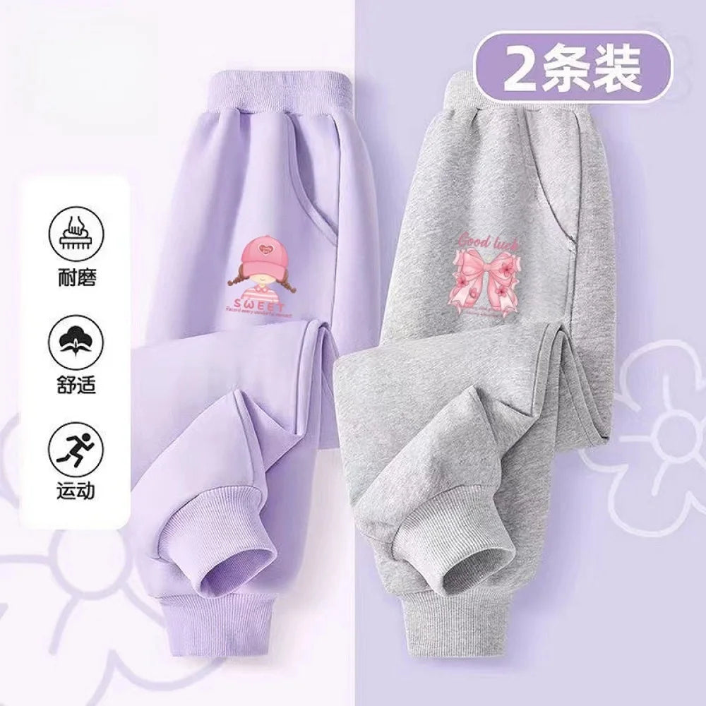 Casual Children Cartoon Print Pants