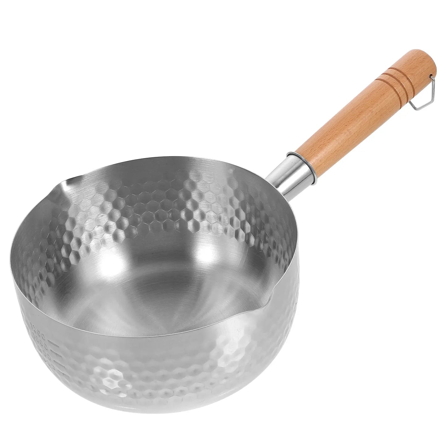 Snow Pan Wooden H Stainless Steel Donabe Pot Soup Sauce Pour Spout Asian Cooking Japanese Metal Cookware Heat Resistant Even