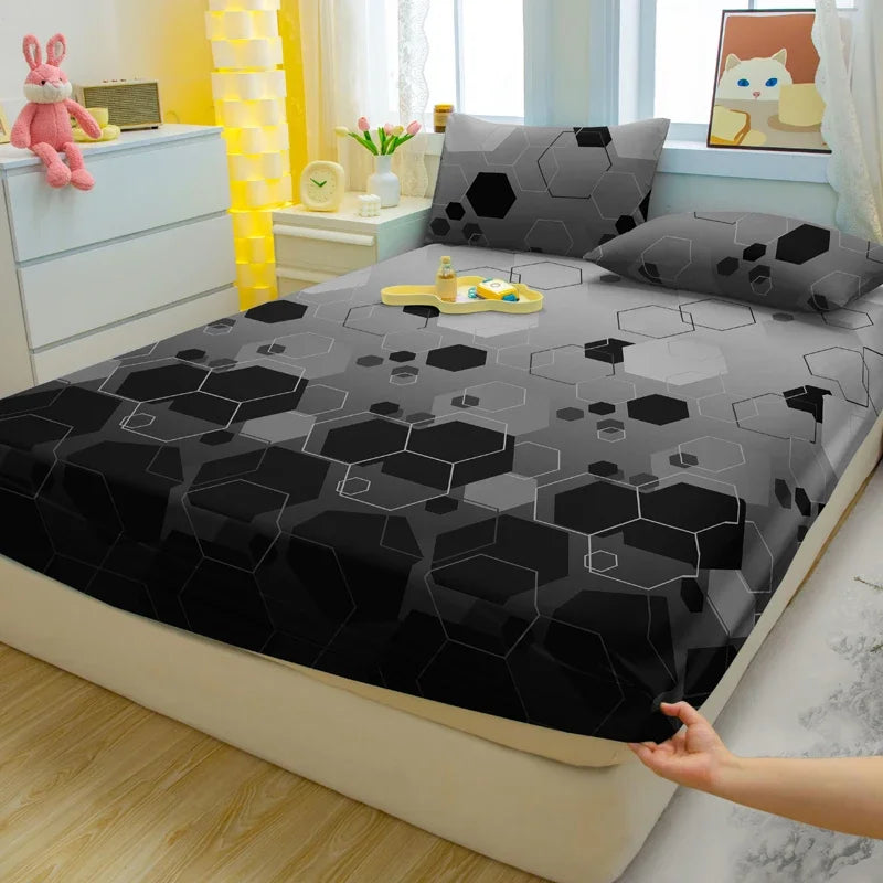 Modern three piece fitted sheet set