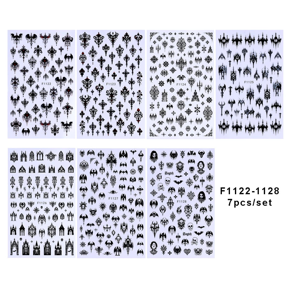 3 D Gothic Black Halloween Nail Stickers