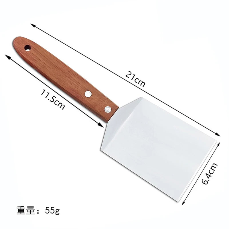 Stainless Steel Spatula and Grill Scraper Non Stick Durable Barbecue Cooking Tools Pizza Shovel Pancake Beef BBQ Utensils
