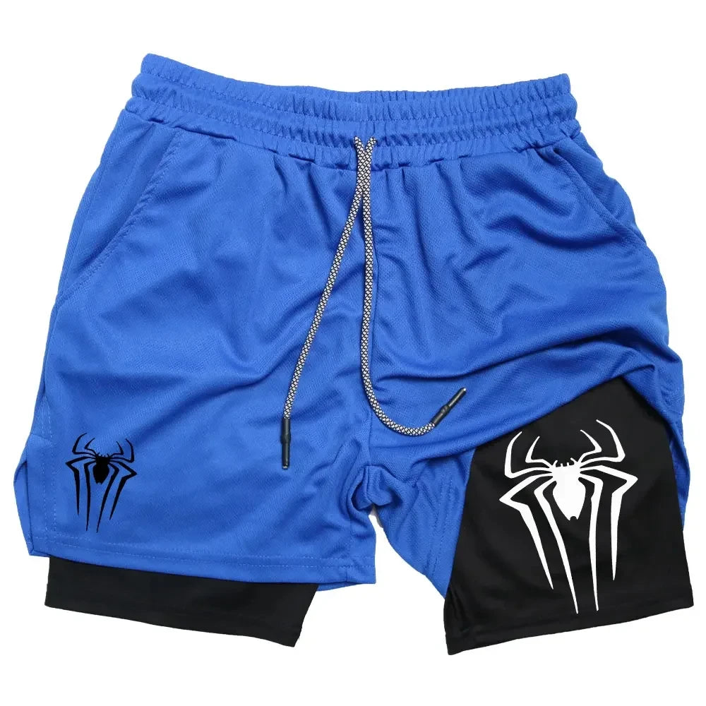 Men Spider Printed GYM Casual Sports Shorts