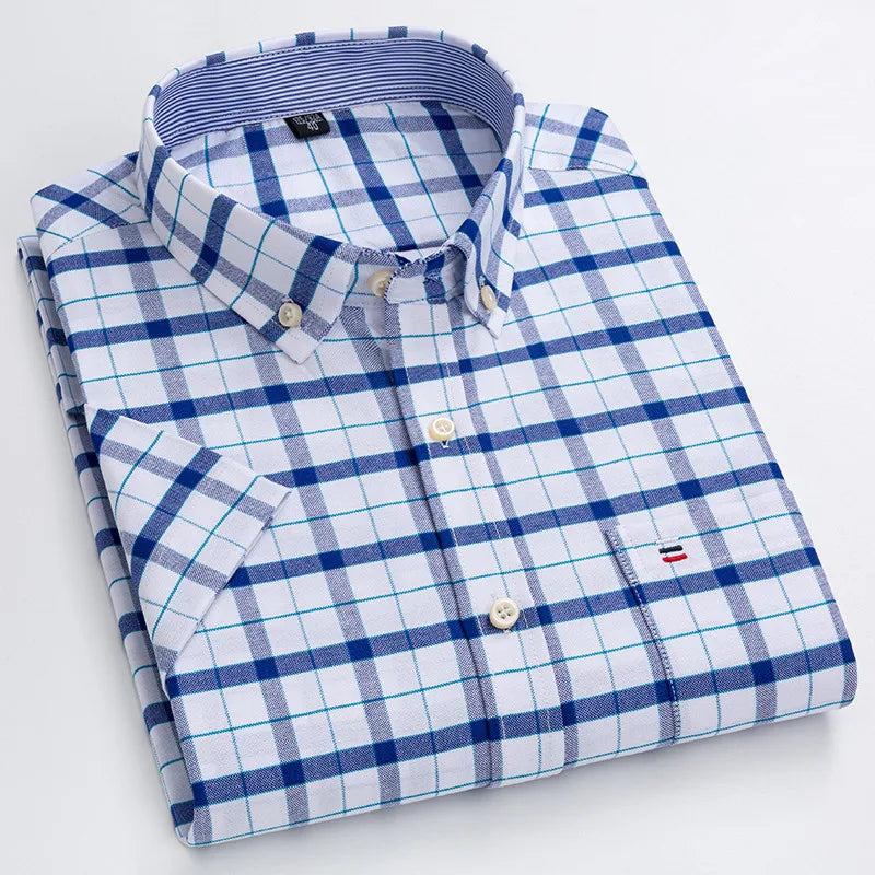 Oxford Style Short Sleeve Shirt For Men