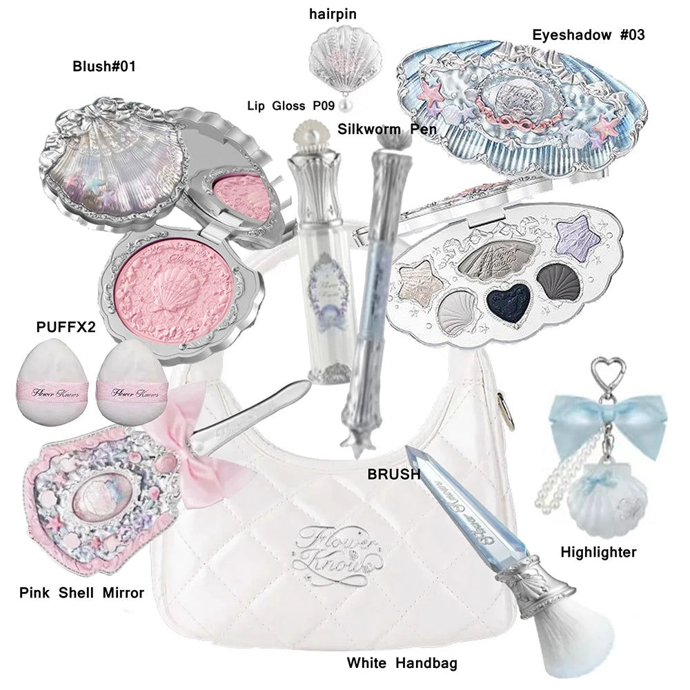 Flower Makeup Eye shadow Highlighter Powder Blush Lip Gloss Kit