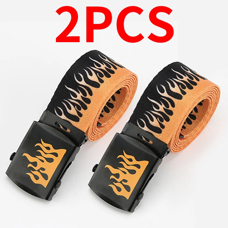Punk Style Flame Hip-hop Decoration Durable Belt
