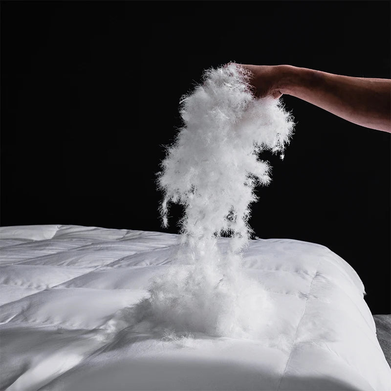 4-Season Luxury: 95% 5A Goose Down + Pure Mulberry Silk Duvet Set | 800+ Fill Power & Breathable