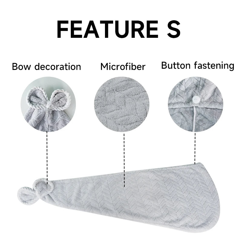 Super Absorbent Microfiber Hair Drying Cap
