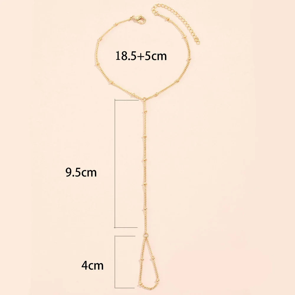 Dainty Hand Chain Bracelet Ring