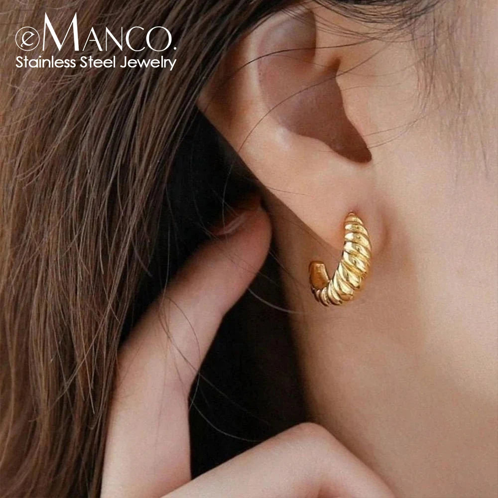 Croissant Curved Hoop Earrings