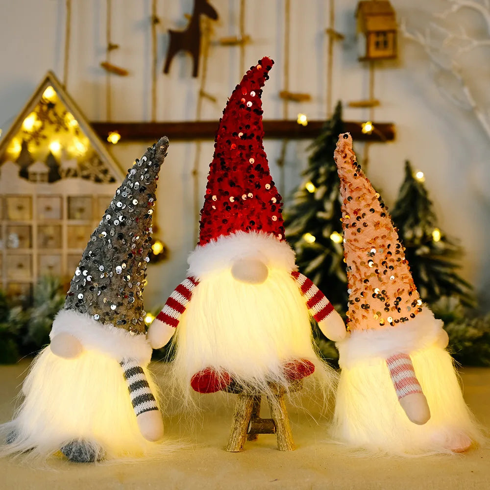 Glowing Gnome Christmas Faceless Doll