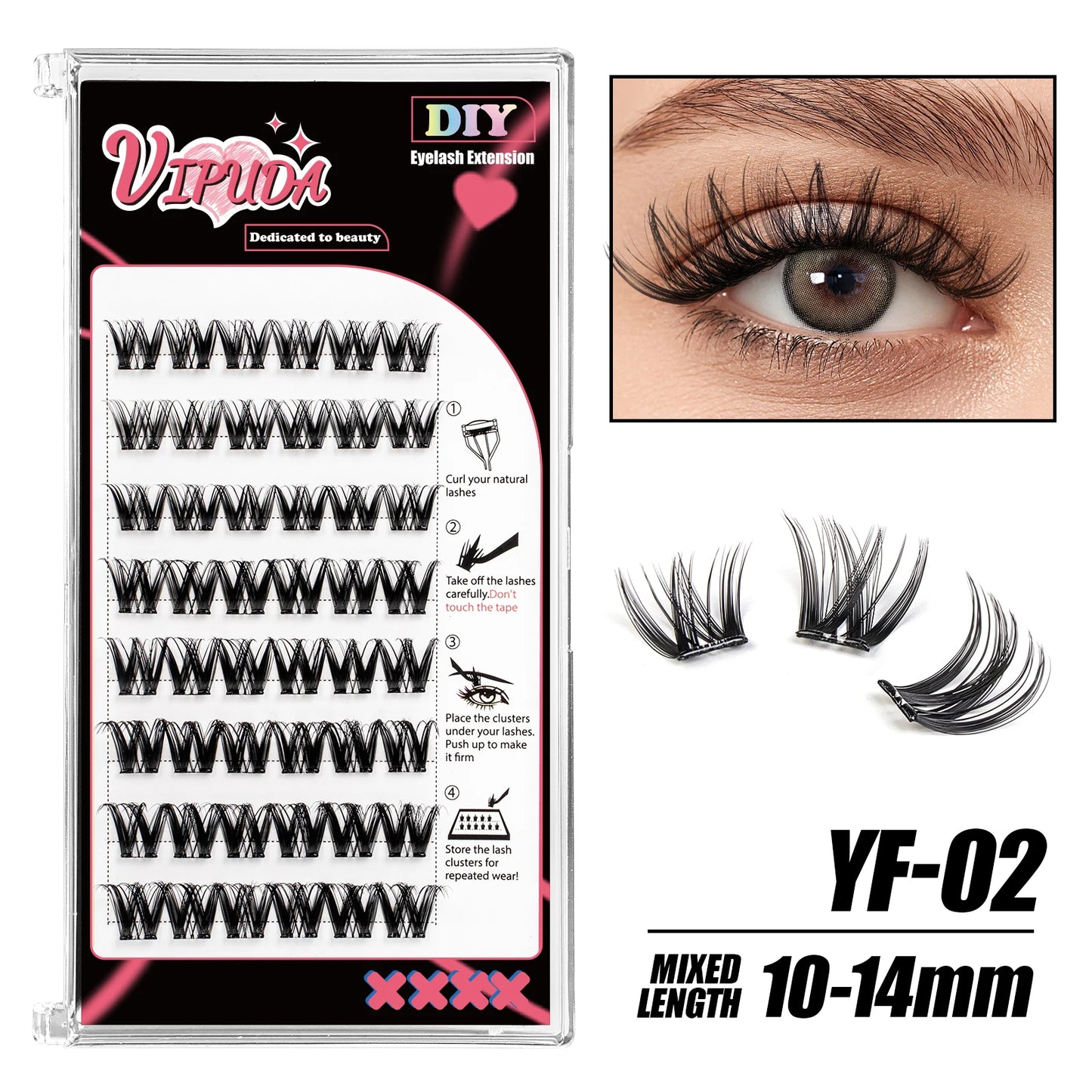 Adhesive Cluster Lashes Press on