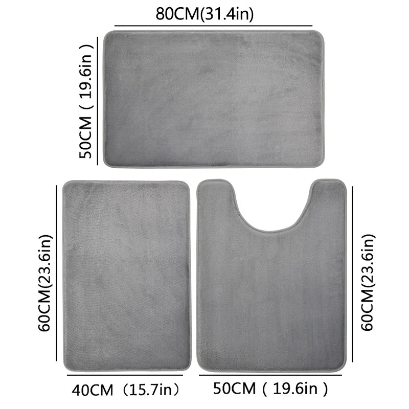 Three Piece Toilet, Bath Floor Mat