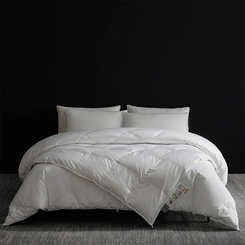 Spring Goose Down Comforter: Hypoallergenic 800FP, Tight-Woven Fabric, No Leakage, Full Size