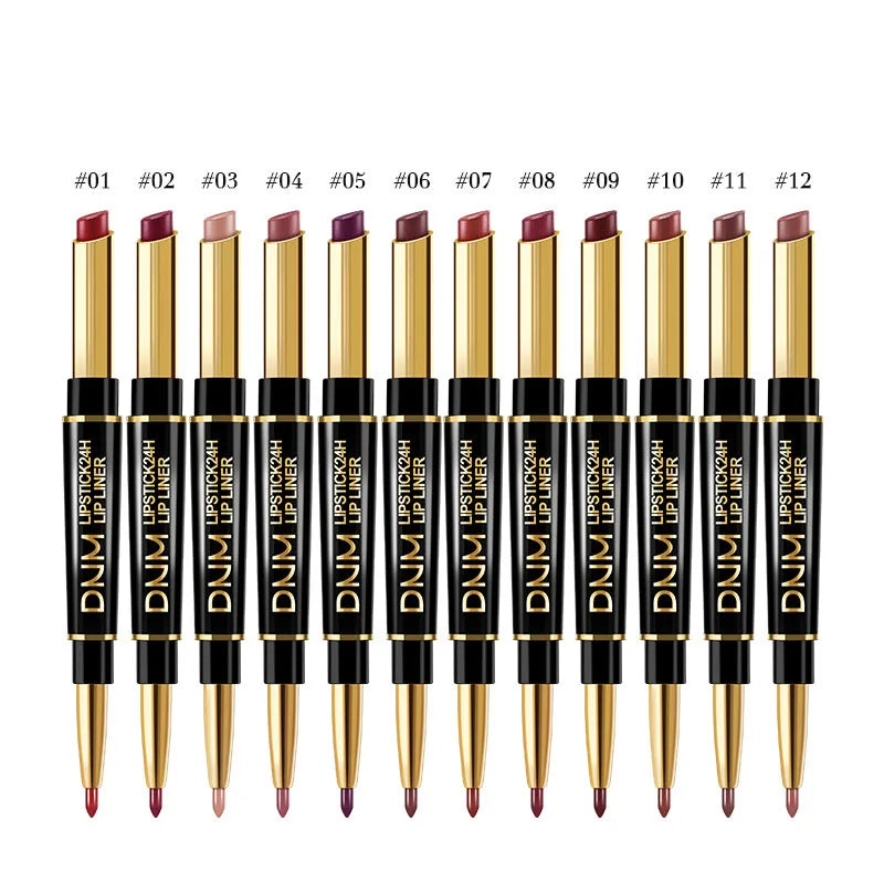 2 In 1 Matte Lipstick Double Head Lip Liner