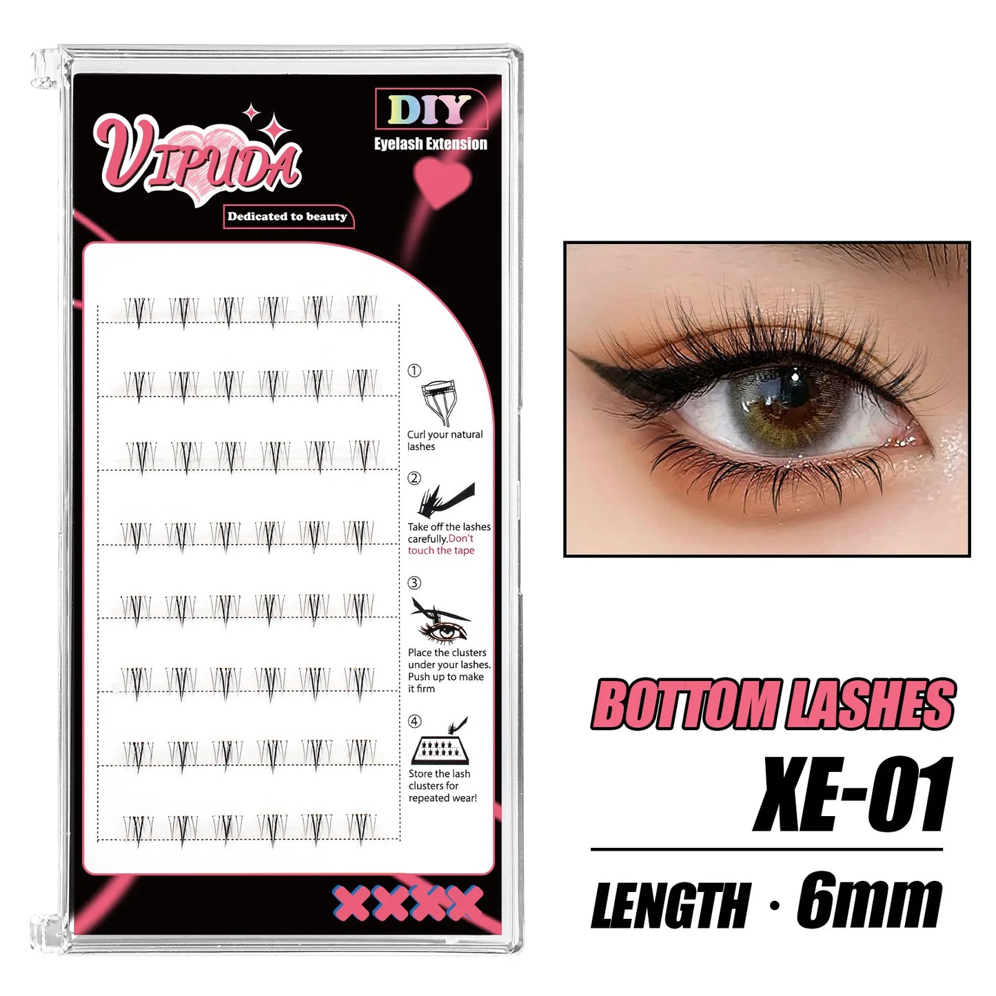 Adhesive Cluster Lashes Press on