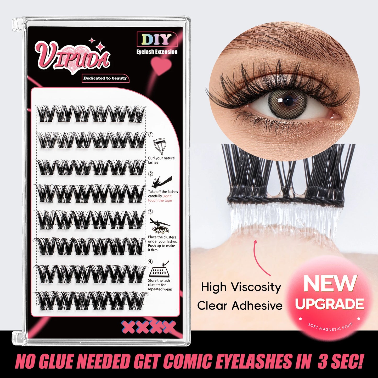 Adhesive Cluster Lashes Press on